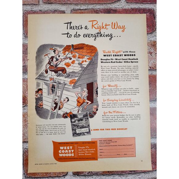 1950 West Coast Woods "There's A RIGHT WAY To Do Everything..." Vtg Print Ad - Picture 6 of 7